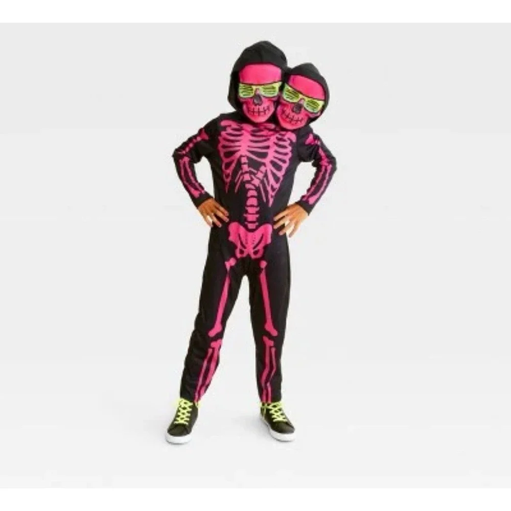 Stuffable Two-Headed Skeleton Kid's Halloween Costume 10-12 Large Hyde And Eek‎